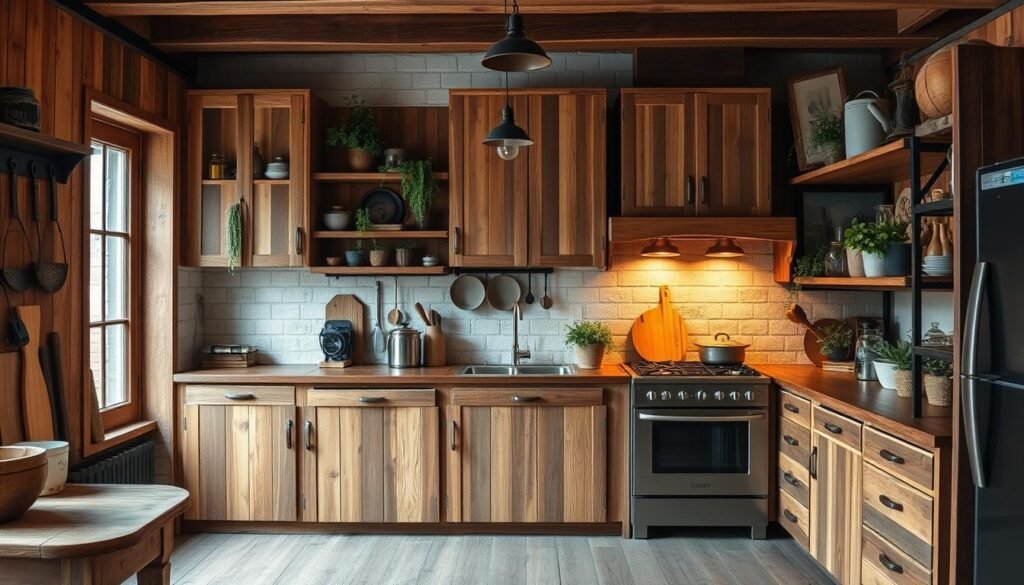 reclaimed wood cabinets