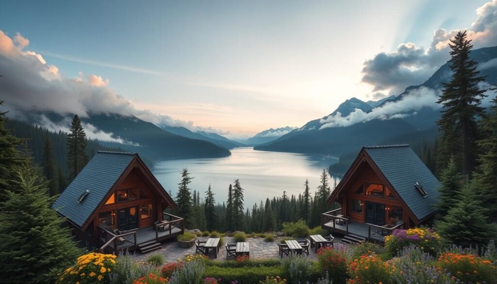 scenic A-Frame cabins with breathtaking views